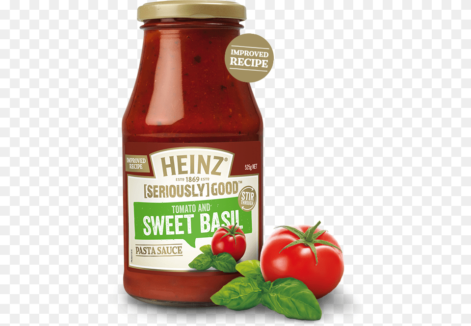Tomato Amp Basil Pasta Sauce Heinz Pasta Sauce Basil, Food, Ketchup Free Png