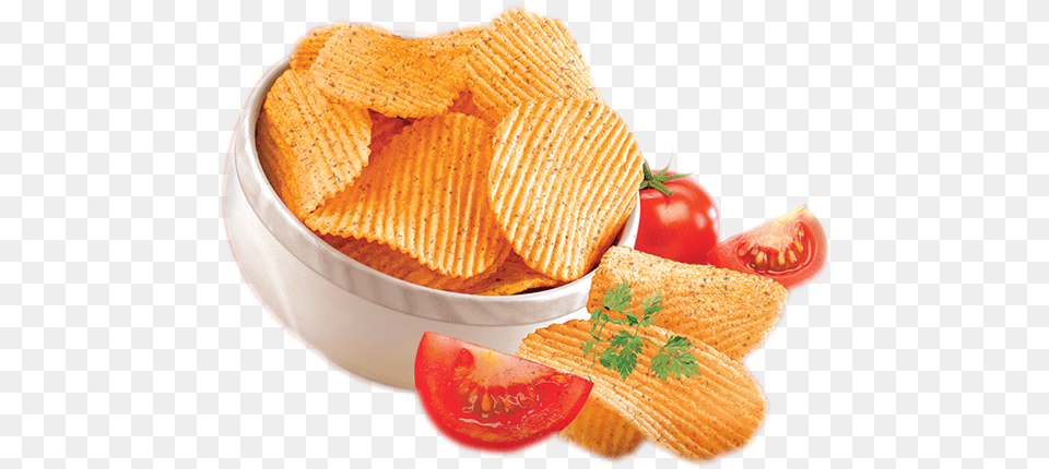 Tomato Chips Flavours Potato Chips Tomato Flavour, Food, Snack, Bread Free Png Download