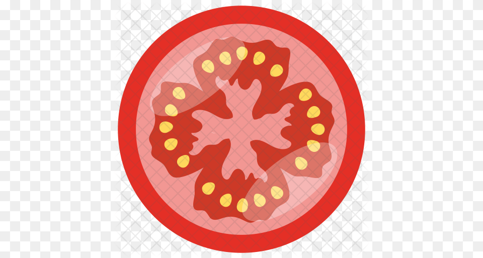 Tomato Slice Icon Of Flat Style Circle, Food, Plant, Produce, Vegetable Png