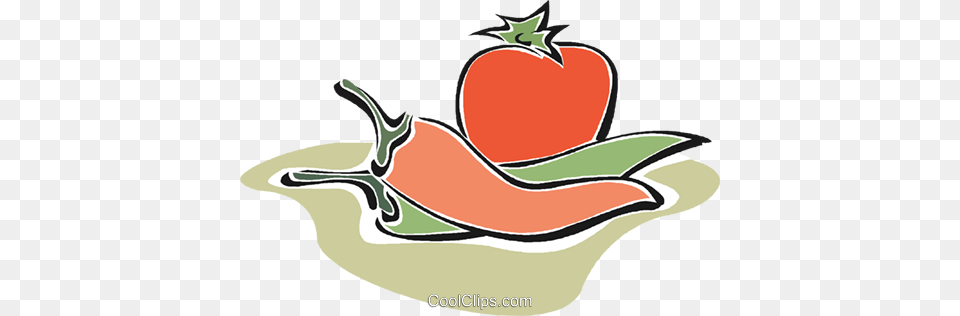 Tomato With Red Peppers Royalty Vector Clip Art Illustration, Food, Produce, Smoke Pipe Free Png Download