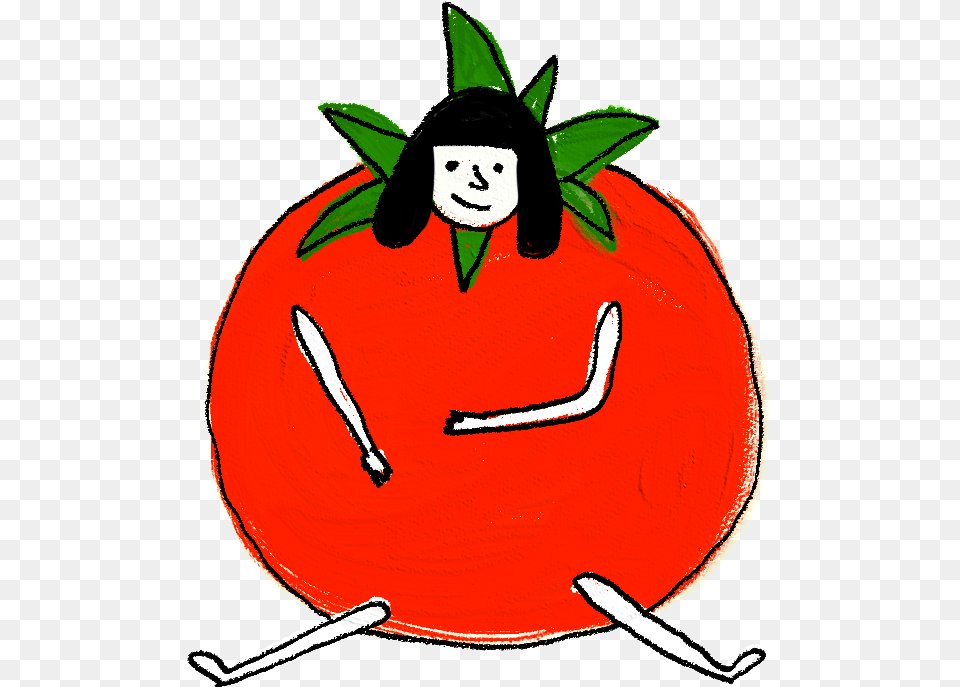 Tomatoe Girl Funny Lol Vegetables Costume Party Cartoon, Fork, Cutlery, Person, Leaf Free Png Download