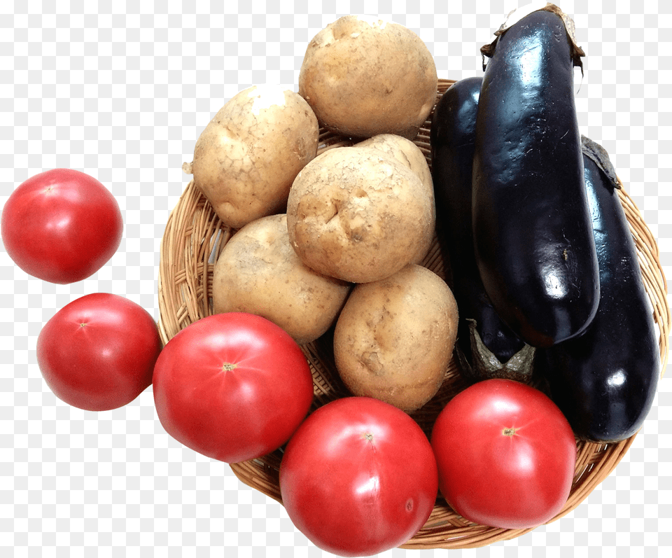 Tomatoes Potatoes And Eggplant, Food, Produce, Egg Free Png