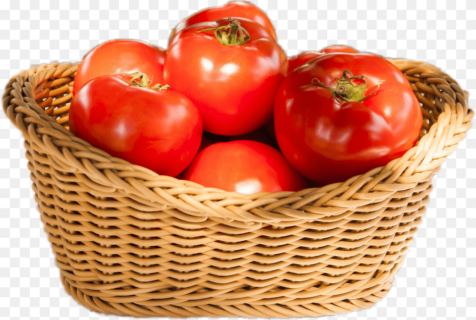 Tomatoes Vegetable Tomato, Basket, Food, Plant, Produce Free Transparent Png