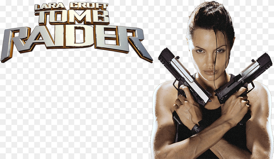 Tomb Raider Angelina Jolie Action Movies, Firearm, Gun, Handgun, Weapon Png Image