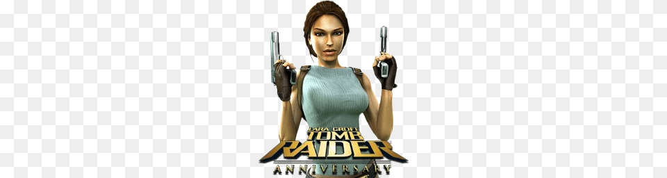 Tomb Raider Aniversary Icon Mega Games Pack Iconset Exhumed, Adult, Female, Firearm, Gun Png