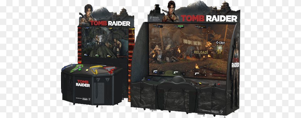 Tomb Raider Arcade Machine, Adult, Female, Person, Woman Free Png Download