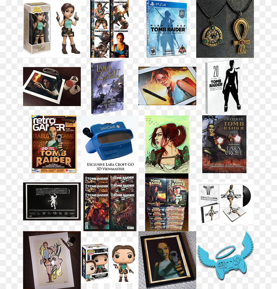 Tomb Raider Extra Life Prize Raffle Collage, Woman, Female, Book, Person Free Transparent Png
