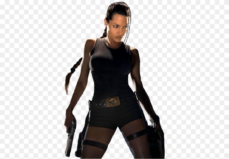 Tomb Raider Lara Croft Transparent Angelina Jolie Lara Croft Costume, Gun, Weapon, Handgun, Firearm Free Png