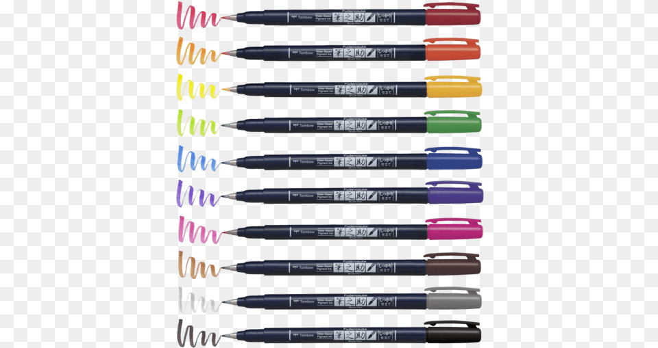 Tombow Fudenosuke Brush Pen Colors, Marker Png Image