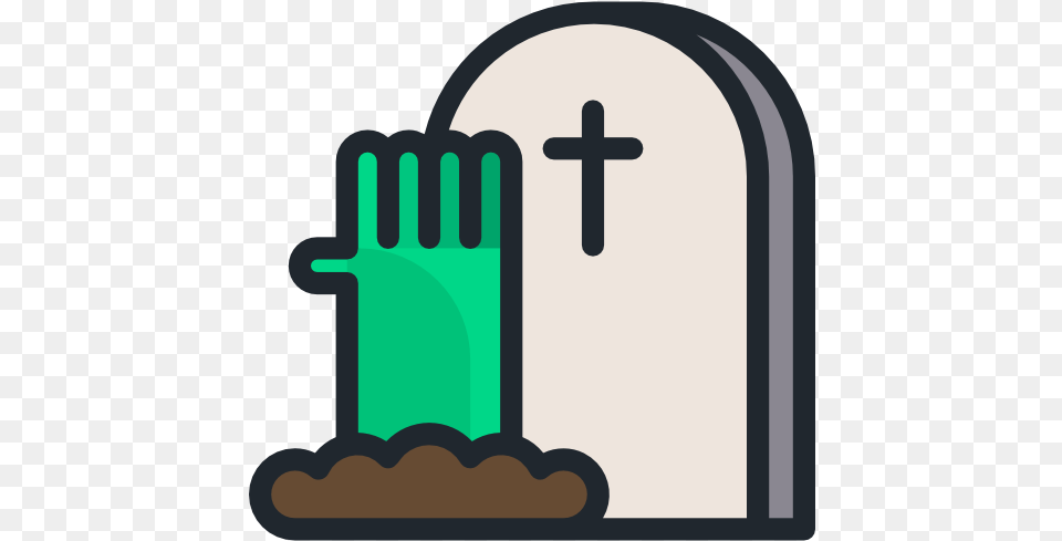 Tombstone Death Halloween Zombie Cemetery Icon, Cross, Symbol, Gravestone, Tomb Free Png Download