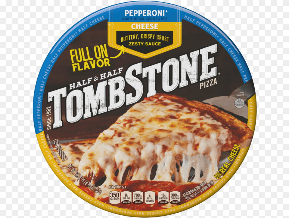 Tombstone Half Amp Half Pepperoni Amp Cheese Frozen Pizza Tombstone Pepperoni And Sausage Pizza, Food, Disk, Dvd Free Png Download