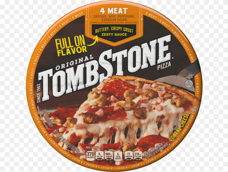 Tombstone Original 4 Meat Frozen Pizza, Food, Disk Png