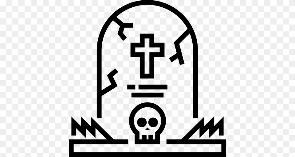 Tombstone Rip Icon, Gray Free Png