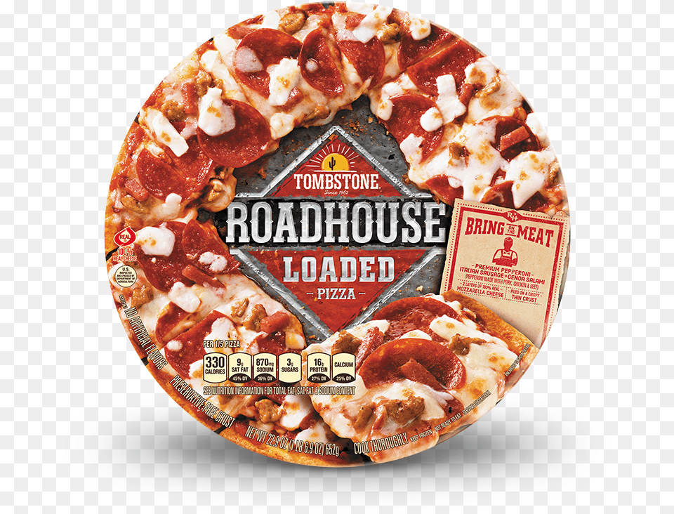 Tombstone Roadhouse Loaded Pizza 2 Meat Matchup Tombstone Roadhouse Loaded Double Down Deluxe Frozen, Advertisement, Food, Poster Free Png Download