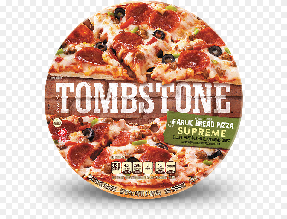 Tombstone Supreme Garlic Bread Pizza Tombstone Garlic Bread Pepperoni Pizza 27 Oz, Advertisement, Food, Poster Png