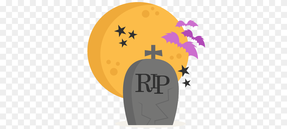 Tombstone With Moon Scrapbook Cute Clipart, Tomb, Gravestone, Symbol, Leaf Free Png