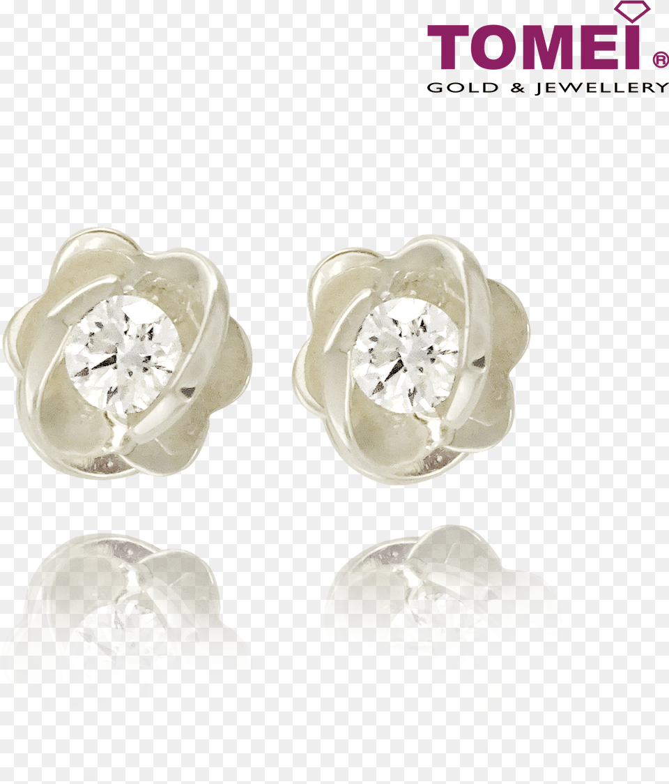 Tomei 375 White Gold Quotpetal Of Lovequot Diamond Earrings Tomei Jewellery, Accessories, Earring, Jewelry, Gemstone Free Transparent Png