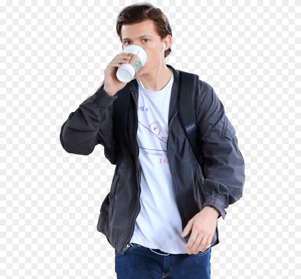 Tomholland Spiderman Spider Man Tomhollandpng Spider Man Tom Holland, Clothing, Coat, Jacket, Cup Free Png Download