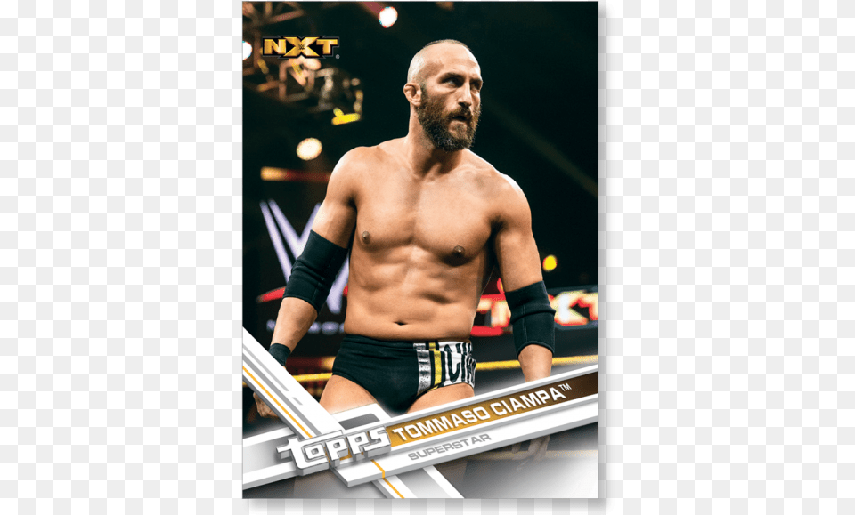 Tommaso Ciampa 2017 Topps Wwe Base Cards Poster Barechested, Adult, Male, Man, Person Png Image