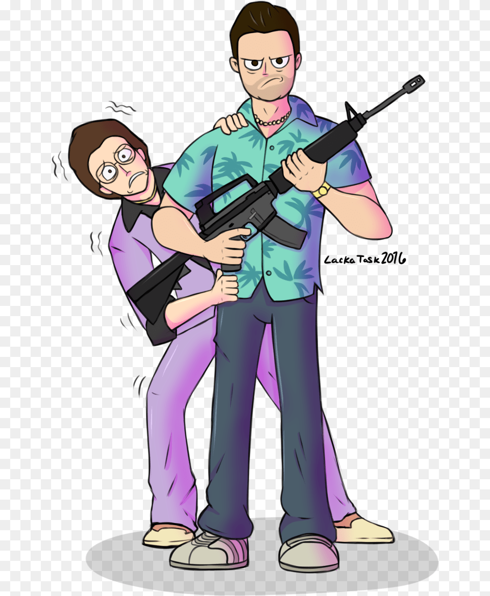 Tommy And Ken From Gta Vice City Just Finished The Tommy Gta Vice City, Book, Comics, Publication, Adult Free Png Download