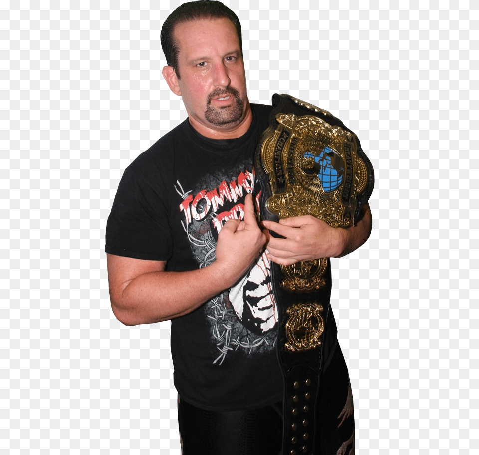 Tommy Dreamer Fwe Champion Tommy Dreamer Attire Ecw, T-shirt, Adult, Person, Man Free Png Download