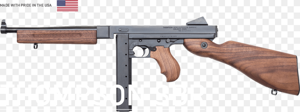 Tommy Gun Clipart Auto Ordnance Thompson Sbr, Firearm, Rifle, Weapon, Handgun Free Png