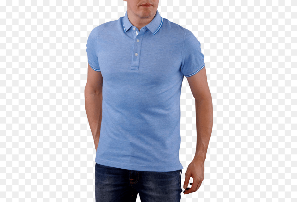 Tommy Hilfiger Oxford Polo Vitoria Blue Blue Tommy Hilfiger Polo Men, Clothing, Shirt, T-shirt, Sleeve Free Png Download