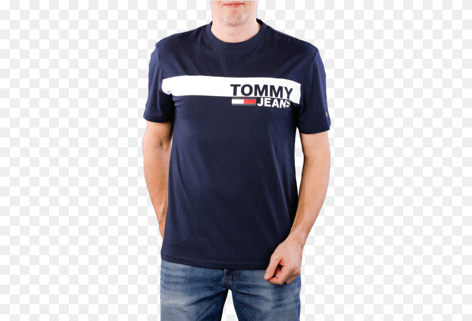 Tommy Jeans Essential Box Logo T Shirt Black Iris Active Shirt, Clothing, T-shirt, Adult, Male Free Transparent Png