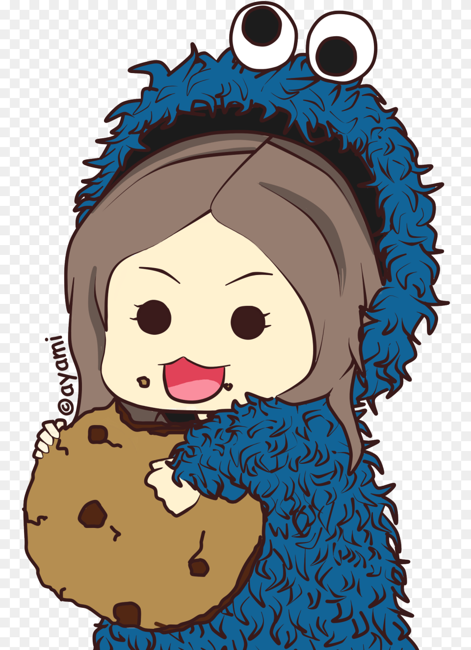 Tomomi The Cookie Monster Tumblr N5rliyulcj1tzi9keo2 Cartoon, Sweets, Food, Face, Head Free Transparent Png