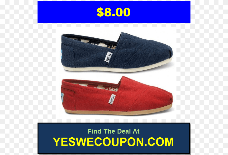 Toms Shoes Logo Slip On Shoe, Canvas, Clothing, Footwear, Sneaker Free Png