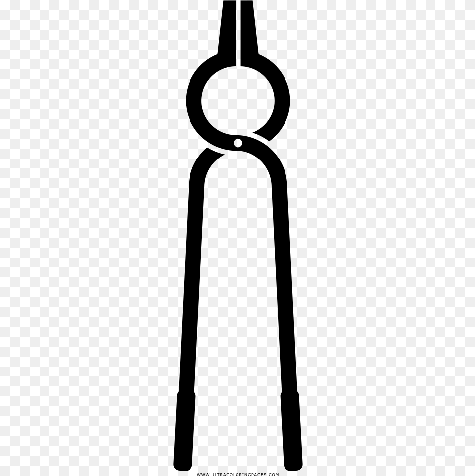 Tongs Coloring Page, Gray Png