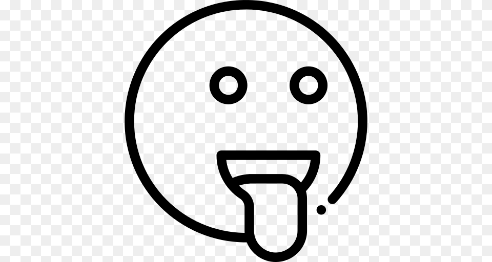 Tongue Emoji Icon, Gray Png Image
