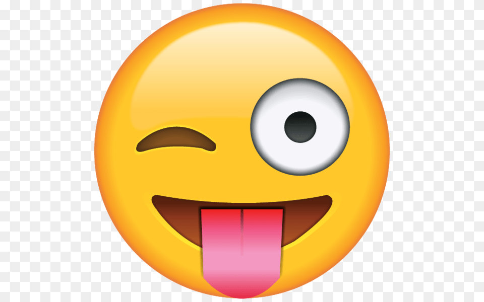 Tongue Out Emoji With Winking Eye Emoji Island, Disk Png