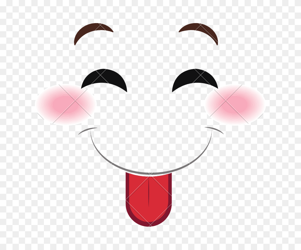 Tongue Out Face Emoticon Kawaii Style Free Png