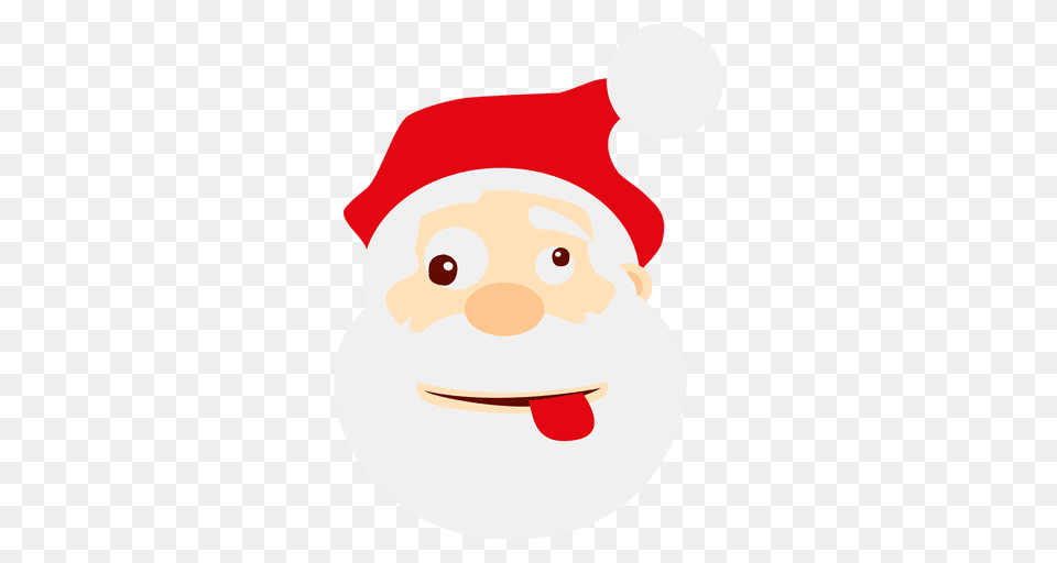 Tongue Stuck Out Santa Emoticon, People, Person, Nature, Outdoors Free Transparent Png