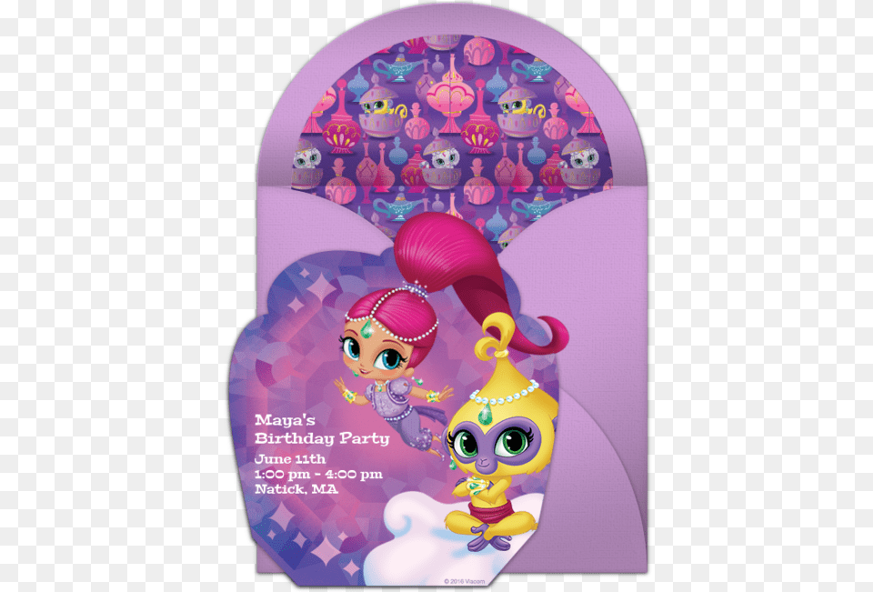 Tons Of Shimmer And Shine Invitations We Love Shimmer And Shine Invite Cards, Advertisement, Clothing, Hat, Poster Free Transparent Png