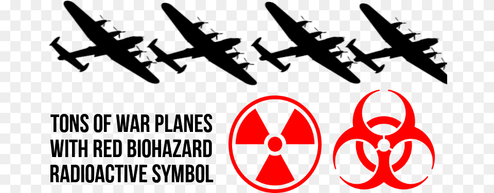 Tons Of War Planes With Red Biohazard Radioactive Symbol Armas Biologicas Y Quimicas, Aircraft, Transportation, Vehicle, Airplane Free Transparent Png