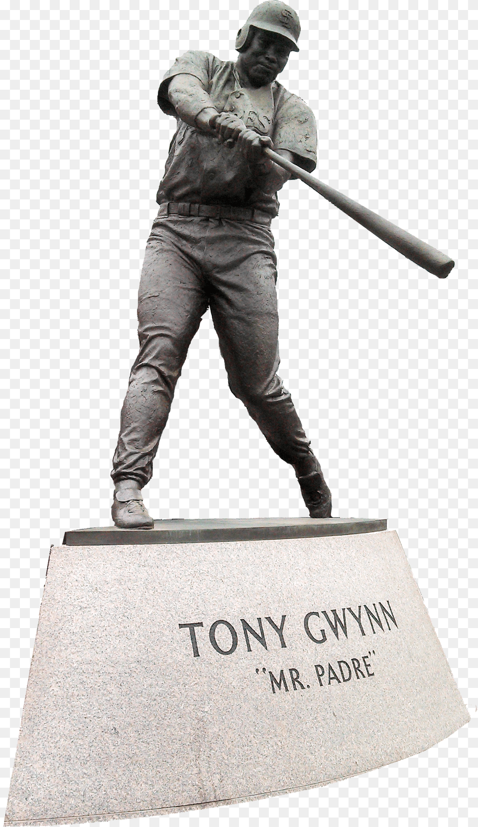Tony Gwynn Statue Outside Petco Park, Person, People, Adult, Man Png
