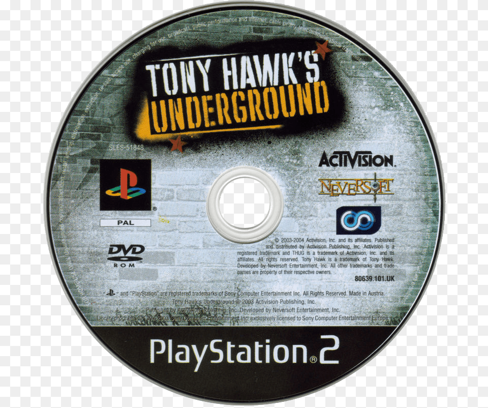 Tony Hawk Underground 2 Cd, Disk, Dvd Png Image