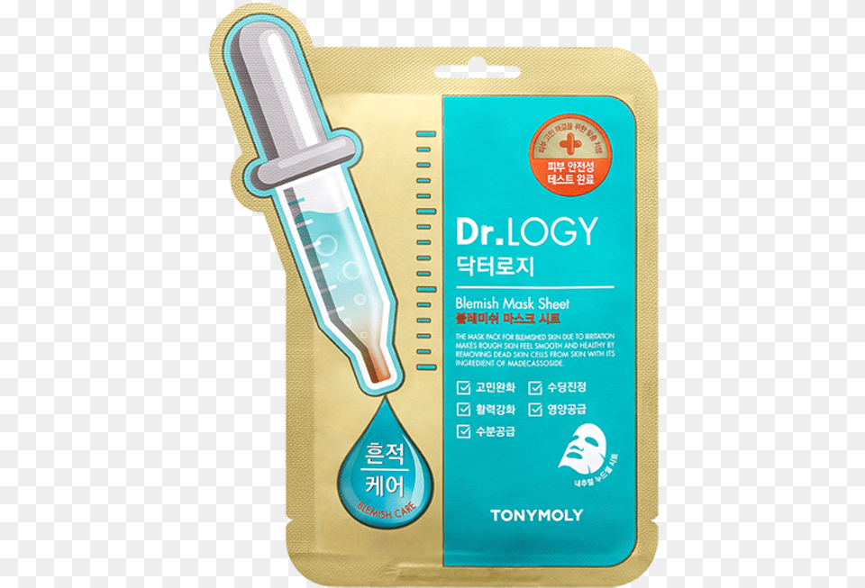 Tony Moly Dr Logy Blemish Mask Sheet, Bottle, Advertisement, Cutlery, Spoon Free Png Download