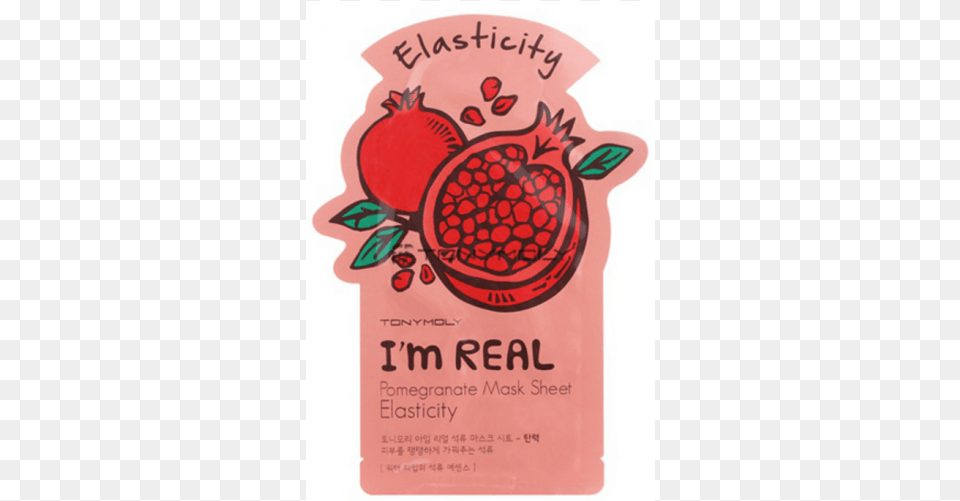 Tony Moly I39m Real Mask Sheet Tonymoly I39m Real Pomegranate Mask Sheet Elasticity, Advertisement, Food, Fruit, Plant Png Image