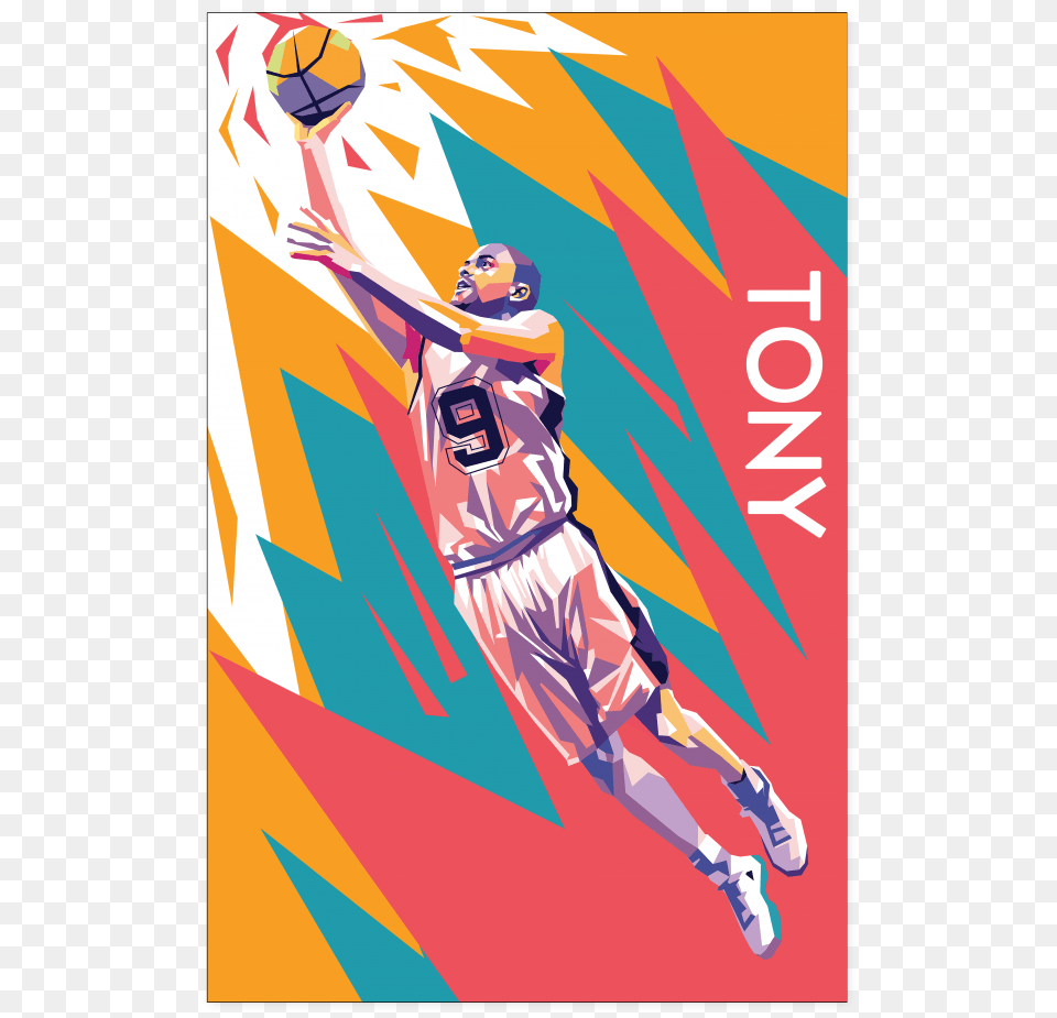 Tony Parker Pop Art Poster Art, People, Person, Sport, Ball Png Image