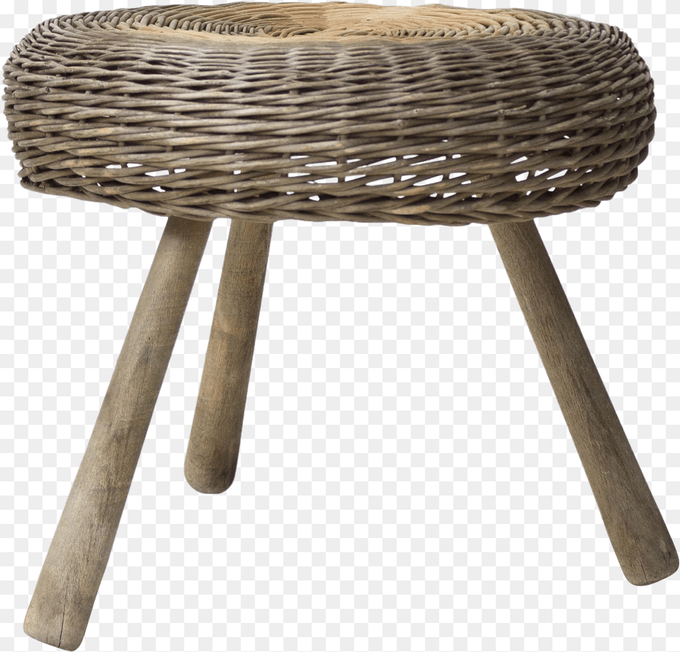 Tony Paul Wicker Stool For Sale Stool, Furniture, Bar Stool Png Image