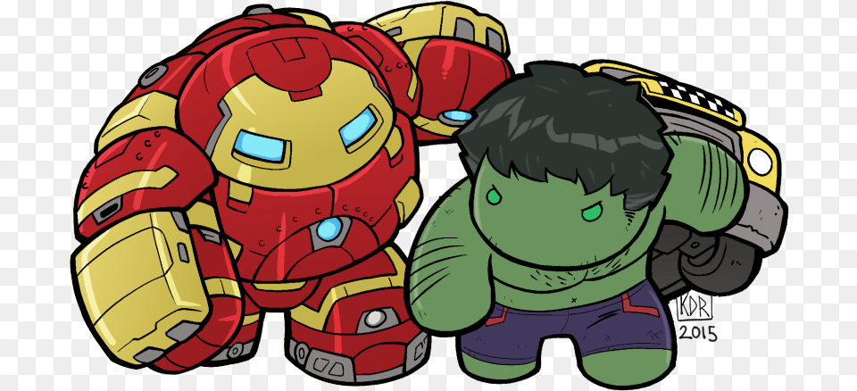 Too Cute To Fight As Lil Hulkbuster Takes Hulk Vs Hulkbuster Chibi, Book, Comics, Publication, Baby Free Png Download