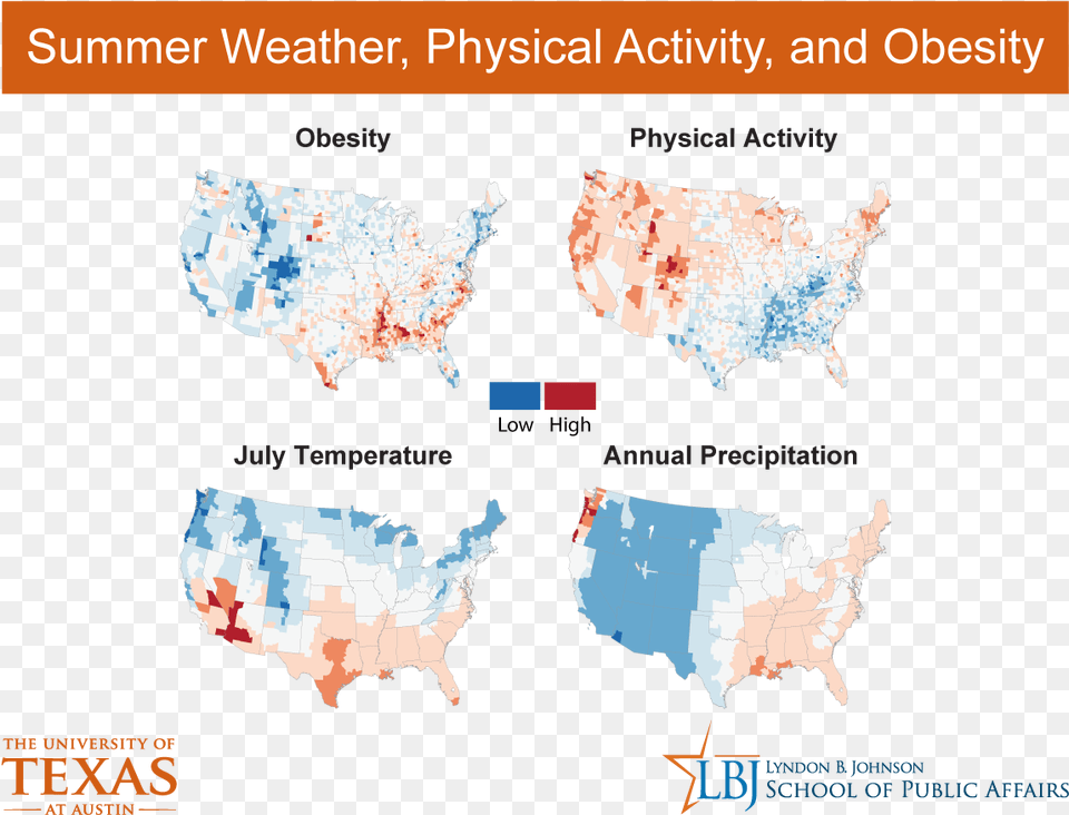 Too Hot To Exercise New Research Links Obesity To Temperature University Of Texas At Austin, Plot, Chart, Map, Atlas Free Png Download