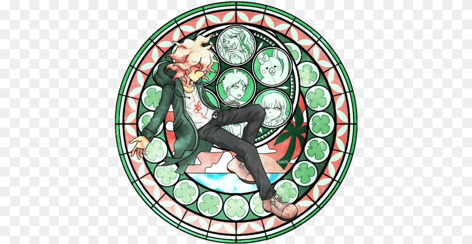 Too Lazy To Be Komaedau0027s Kh Stained Glass Hinata Ver Kingdom Hearts Stained Glass, Art, Adult, Male, Man Free Png