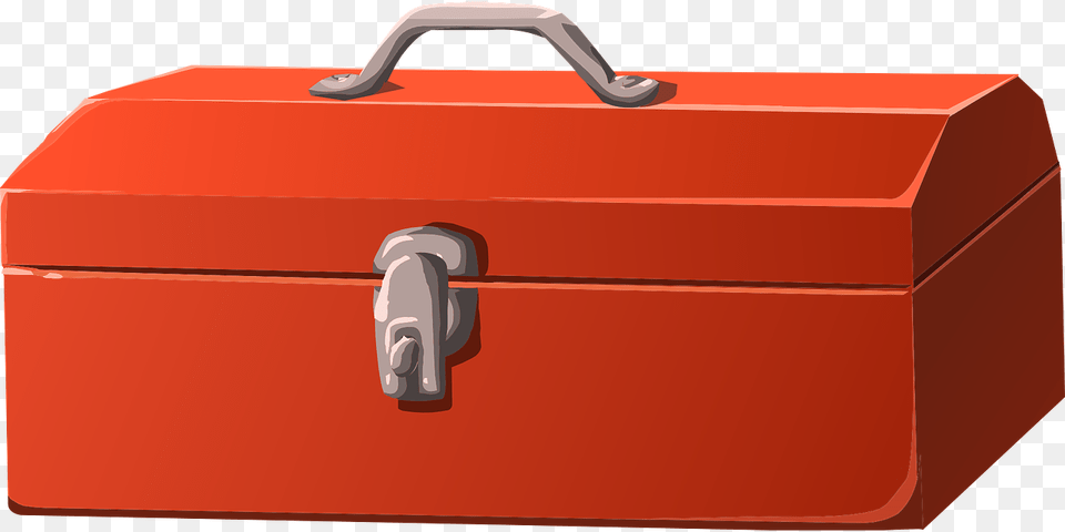Toolbox Red Box Grey Closed Gray Metallic Steel Toolbox Clipart Png Image