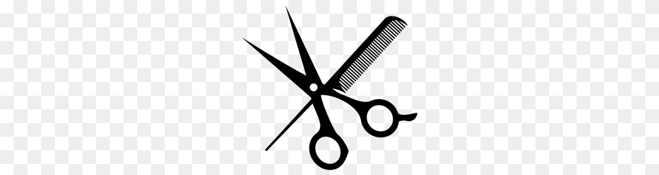 Tools Hair Combs Comb Scissors Scissor Tools And Utensils, Gray Free Png