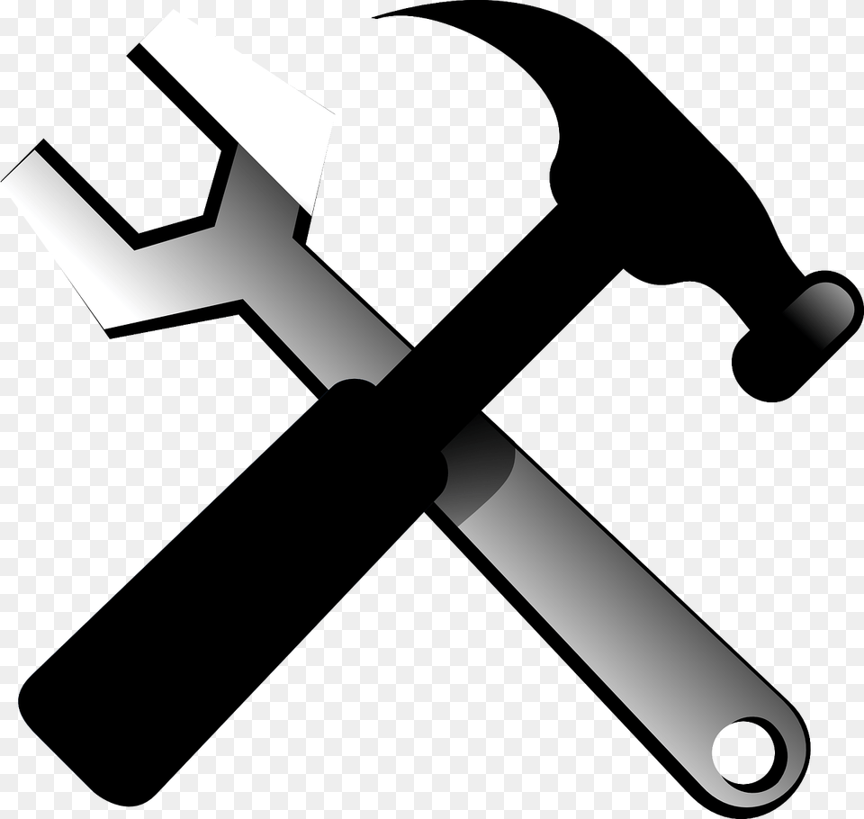 Tools Hammer Wrench Hammer And Wrench Crossed, Cutlery, Fork, Device Free Png Download