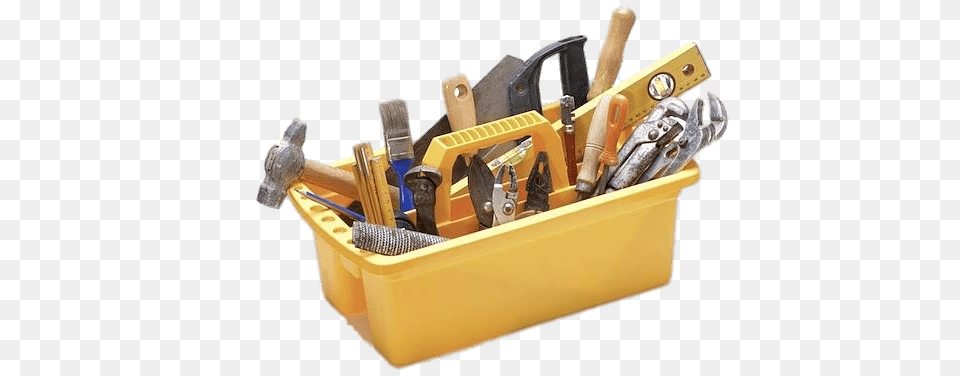 Tools In Yellow Holder, Device, Bulldozer, Machine, Hammer Free Png